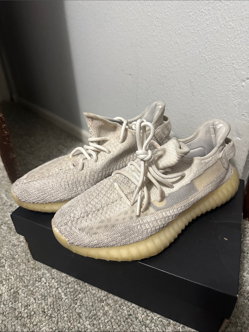 adidas Yeezy-style Cream White Knit Men's Sneakers